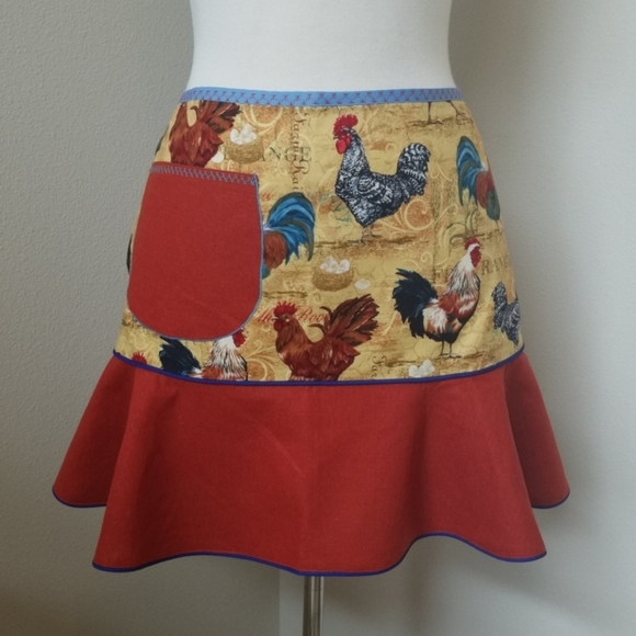 Handmade Rooster Half Apron - Picture 1 of 4